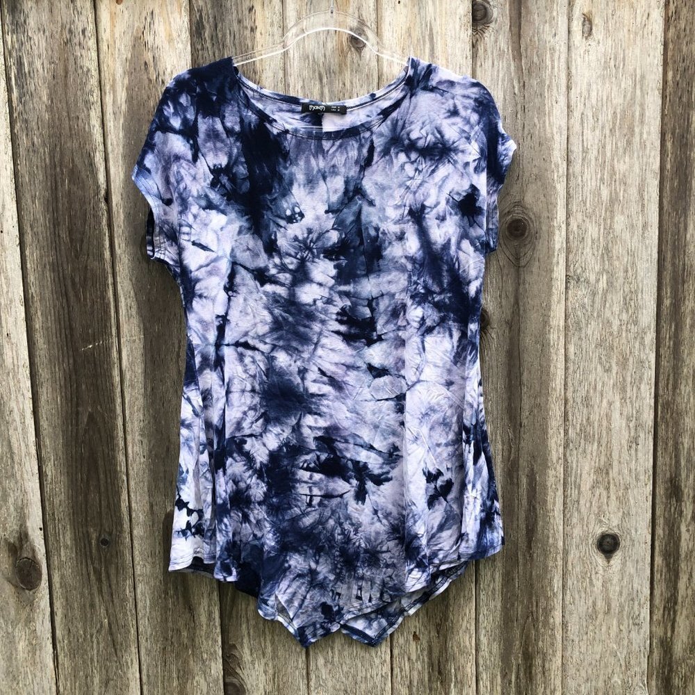 Thanth Collection of Style Blue Tie Dye Print Tunic Top Medium